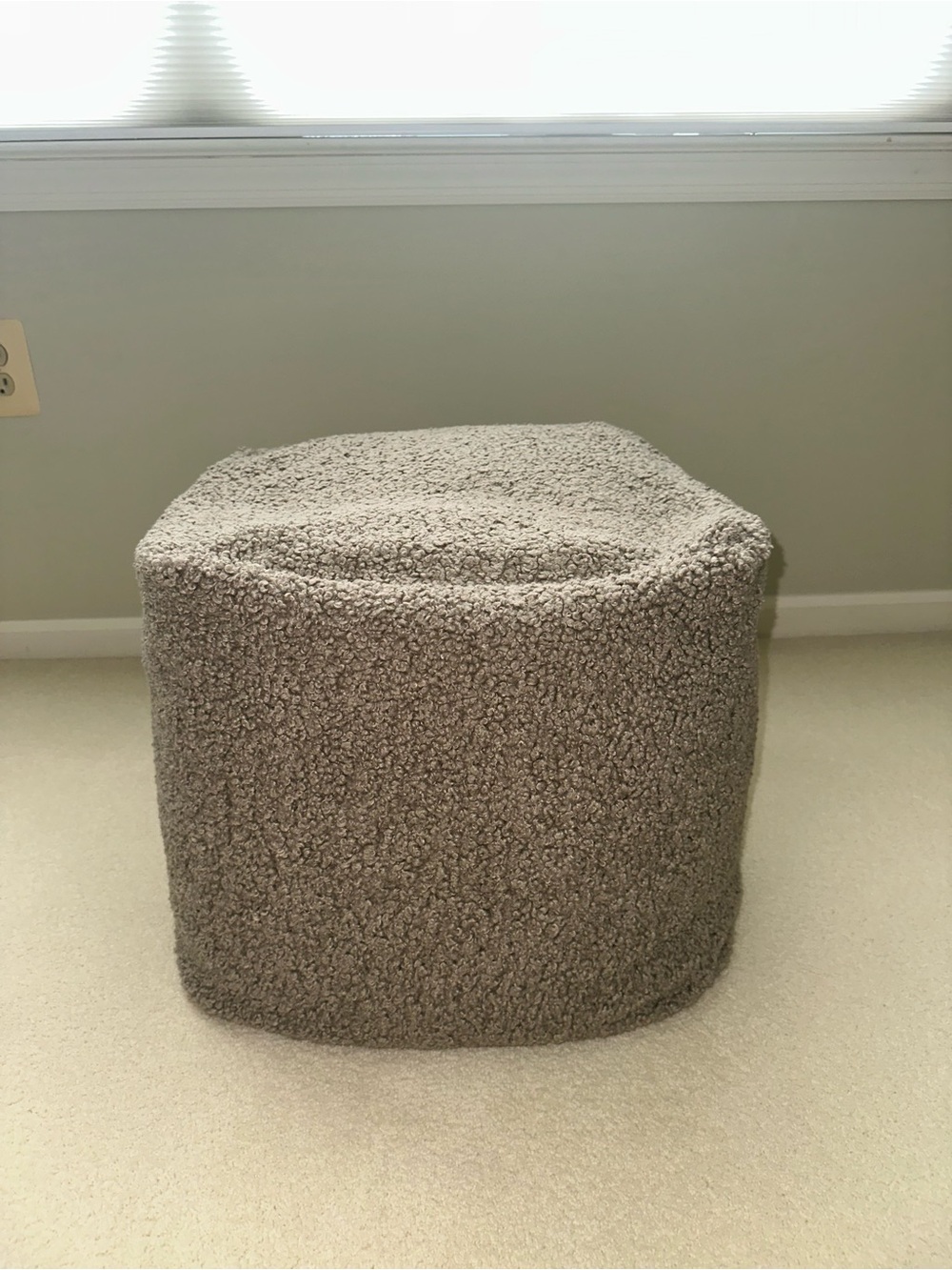 Pottery Barn Cozy Teddy Faux Fur Pouf